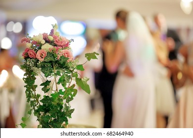 Newlywed Couple Dancing At Wedding Reception

