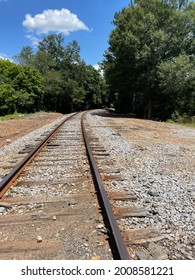 Newman, Georgia. Railroad Tracks Along The Countryside. The Scenery Is Beautiful. 