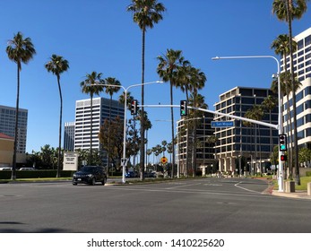 Newport Beach, CA: 5/27/2019:  Cityscape View Of The Business District Of Newport Beach.  Newport Beach Is An Upscale Beach Community In California.  