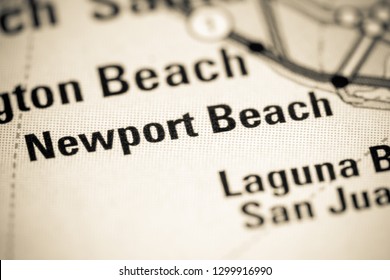 Newport Beach. California. USA On A Map