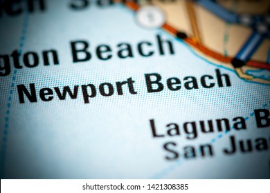 Newport Beach. California. USA On A Map