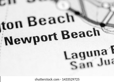 Newport Beach. California. USA On A Map