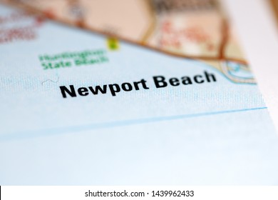 Newport Beach. California. USA On A Geography Map