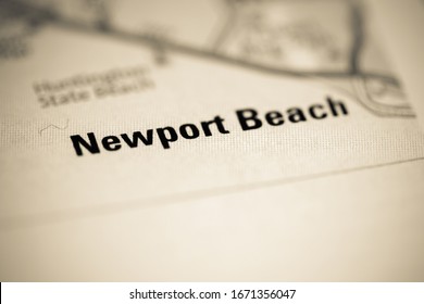 Newport Beach. California. USA On A Geography Map