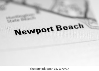 Newport Beach. California. USA On A Geography Map