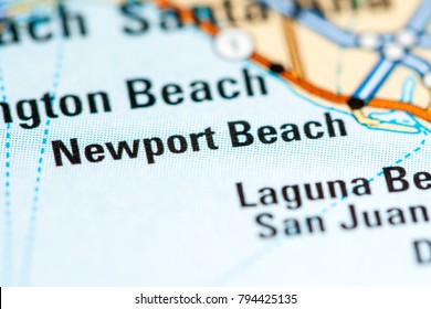 Newport Beach. California. USA On A Map