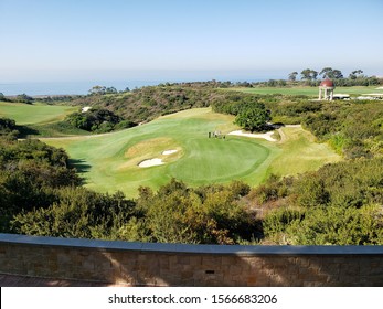 Newport Beach, California/United States - 11/03/2019: A Wide Shot View Of The Pelican Hill Golf Club Golf Course.