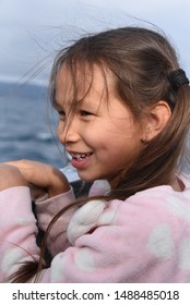 Newport Beach CA/USA. 04/27/2019 Girl  On A Whale Watching Boat