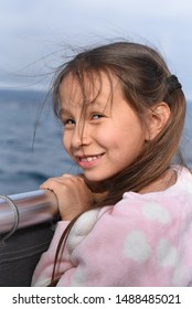 Newport Beach CA/USA. 04/27/2019 Girl  On A Whale Watching Boat