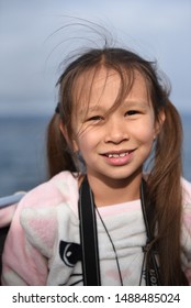 Newport Beach CA/USA. 04/27/2019 Girl  On A Whale Watching Boat