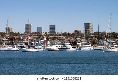 Newport Beach Harbor In California City Skyline