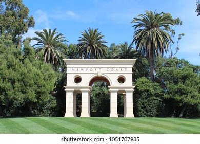 Newport Coast Arch Structure Against Greenery And Blue Sky