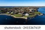 Newport Rhode Island breakers drone photo aerial photo high resolution ocean mansion property sunny day coastline