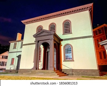 Newport, Rhode Island - July 6, 2020: The Touro Synague, The Oldest Synagogue In The United States Built In 1763.