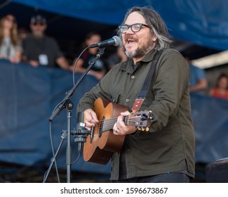 Newport, Rhode Island, USA - July 27,2019: Jeff Tweedy Performs At The Newport Folk Festival In Rhode Island.