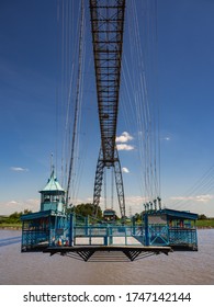 Newport Transporter Bridge from south eastern bank of River Usk,  Newport, Wales, UK