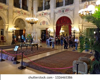 NEWPORT, USA – SEPTEMBER 3, 2016: Decorations Inside Newport Mansions, Newport, Rhode Island, USA