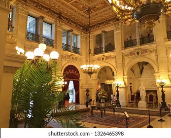 NEWPORT, USA – SEPTEMBER 3, 2016: Decorations Inside Newport Mansions, Newport, Rhode Island, USA