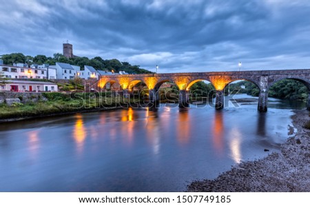 The Newport Viaduct in County Mayo close to Westport, Ireland at Night