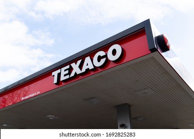 Newport, Wales/UK - 04/02/2020: A Texaco petrol station.