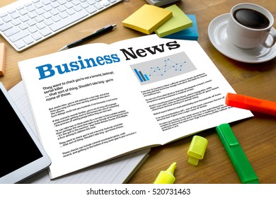 News Business Communication Marketing talk , Modern business workplace with business  website on digital 