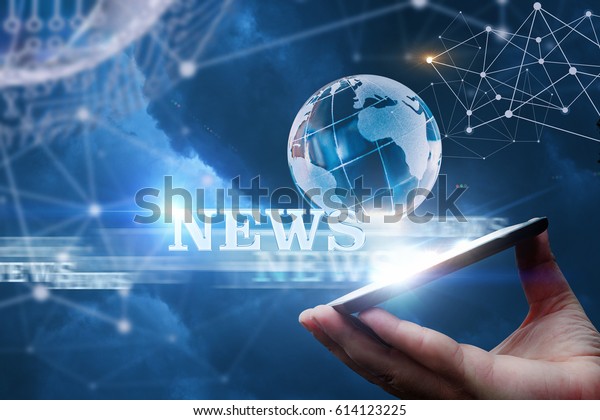 News Network Mobile Device Stock Photo (Edit Now) 614123225