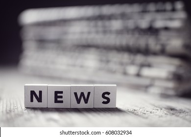 News And Newspaper Headlines Concept For Media, Journalism, Press Or Newsletter