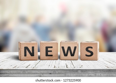 News Sign On Worn Wooden Table Stock Photo (Edit Now) 1273225900