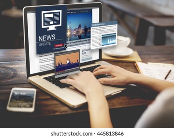 News Update Journalism Headline Media Concept - Shutterstock ID 445813846