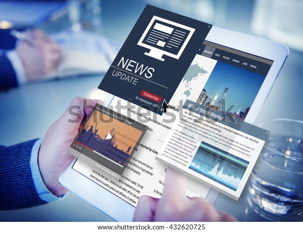 News Update Journalism Headline Media Concept Stok Fotoğrafı 432620725 ...