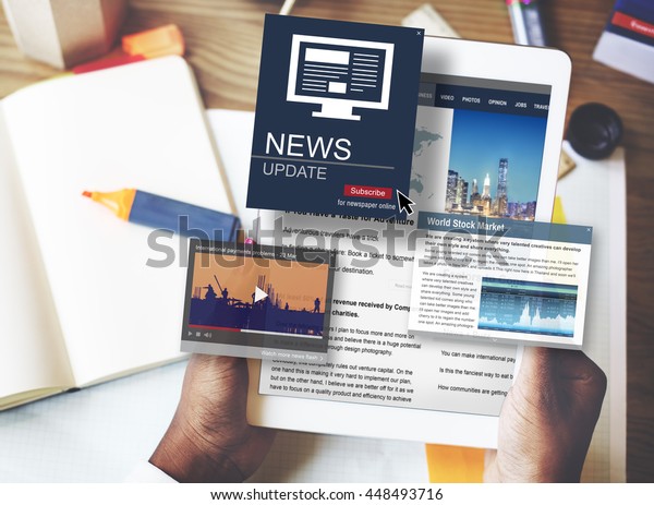 News Update Journalism Headline Media Concept Stock Photo (Edit Now ...