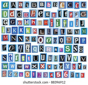 Newspaper Magazine Alphabet Letters Numbers Stock Photo 88396912 ...