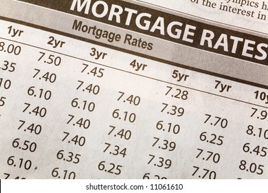 Newspaper Mortgage Rate Chart