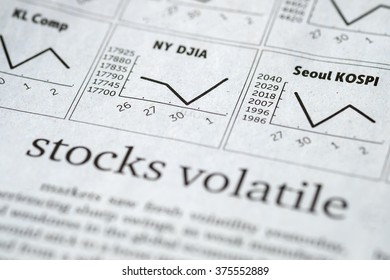 Newspaper Open To Stock Market Page Showing Word 