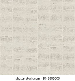 Newspaper unreadable texture seamless pattern. Vintage blurred grunge newspaper paper texture background. Blur old aged newspaper background. Gray beige collage news pages background.