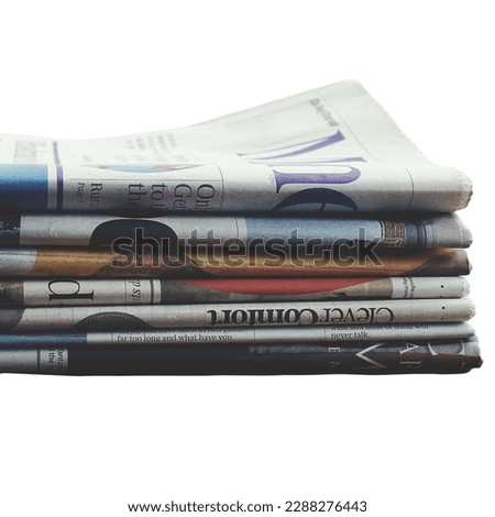 Newspapers, Multiple newspapers with white background
