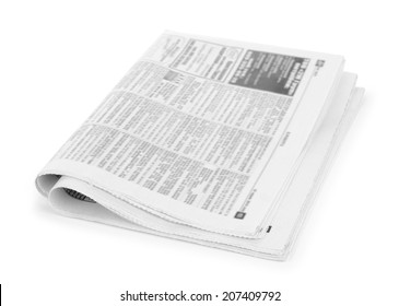 Newspapers Stack On White Background