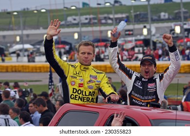 Newton Iowa, USA - June 25, 2011: Indycar Iowa Corn 250, Ed Carpenter / Alex Tagliani, Indy Racing Action Motorsport Event.