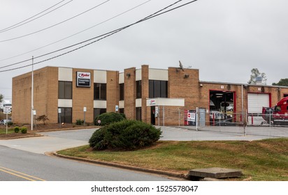 NEWTON, NC, USA-5 OCT 2019: Ryder Truck Rental And Maintenence Facility.