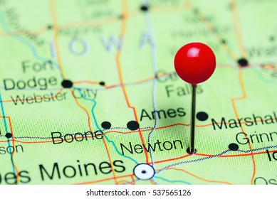 Newton Pinned On A Map Of Iowa, USA
