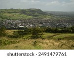 Newtownabbey from Carnmoney Hill in North Belfast, County Antrim, Northern Ireland, United Kingdom 