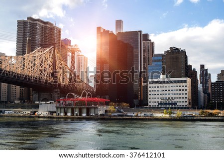 NewYork City panorama with Manhattan Skyline on cloudy day