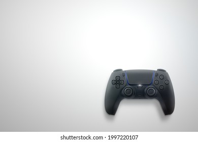 Next Generation black game controller isolated on white background. Top view. - Powered by Shutterstock - Get 15% off with code: PIKWIZARD15