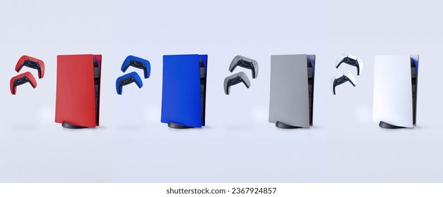 Next Generation colored consoles and controllers  - Powered by Shutterstock - Get 15% off with code: PIKWIZARD15