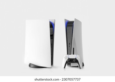 Next Generation game consoles and controller isolated - Shutterstock ID 2307057737