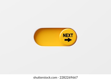 Next level or step in business or education concept. On and off toggle switch button with the word next. 3D render. - Shutterstock ID 2282269667