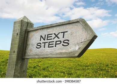 Next Steps Old Wooden Sign Stock Photo (Edit Now) 80998096