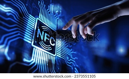 NFC Wireless communication technology Digital payment concept.