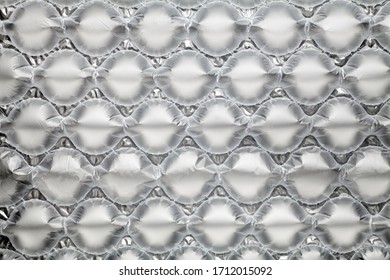 nflatable air buffer plastic bag texture background. protective packages.