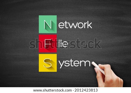 NFS - Network File System acronym, concept on blackboard